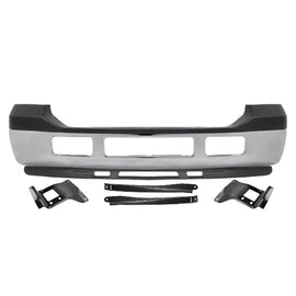 Kit Replacement 2005–2007 Ford F-250/F-350 Super Duty – 7-Piece Kit Front Chrome Bumper & Valance, OEM Fit, Includes Bumper Upper Cover, Bumper Face Bar, Lower Valance & Bumper Brackets (Set of 4)