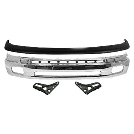 2000-2002 Toyota Tundra Front Bumper Chrome & Bumper Upper Cover & Brackets Kit | OEM Fit