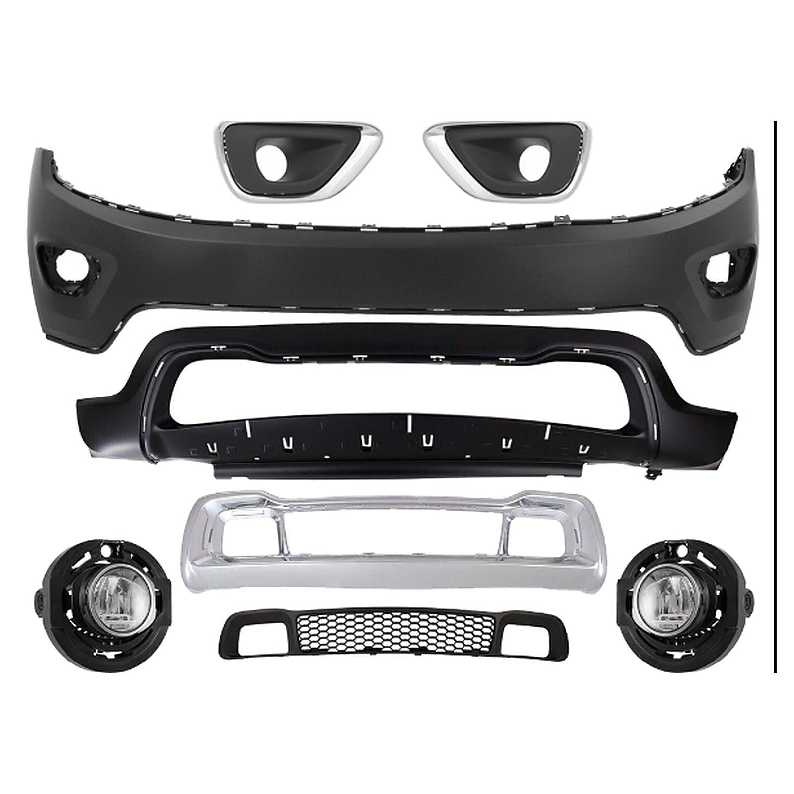 2014-2016 Jeep Grand Cherokee Front Bumper Cover & Grille Assembly Kit | OEM Fit