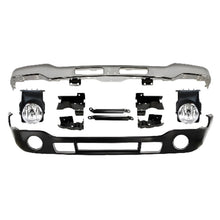 Load image into Gallery viewer, 2003-2007 GMC Sierra 10 Piece Kit for 1500 2500HD 3500 Front Bumper Chrome &amp; Fog Lights Assembly Kit | OEM Fit