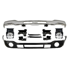 2003-2007 GMC Sierra 10 Piece Kit for 1500 2500HD 3500 Front Bumper Chrome & Fog Lights Assembly Kit | OEM Fit