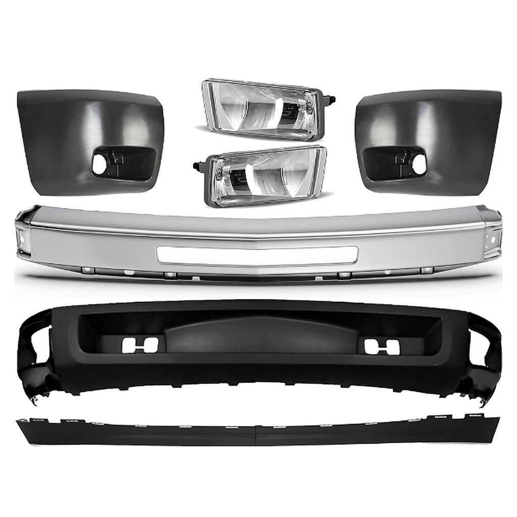2007-2013 Chevrolet Silverado 1500 Front Chrome Bumper Face Bar Kit | OEM Fit