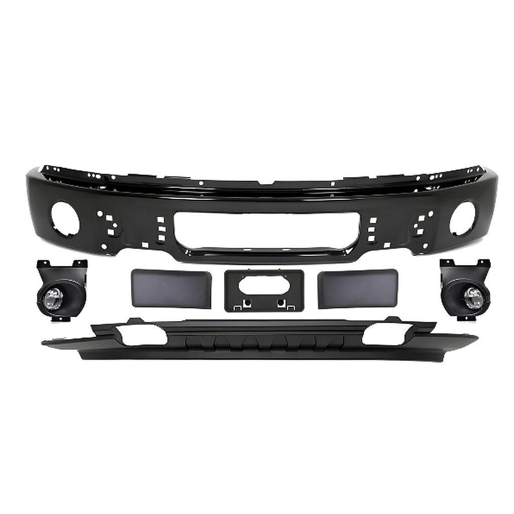 2009-2014 Ford F-150 Front Bumper Paintable Steel & Fog Lights Assembly Kit | OEM Fit
