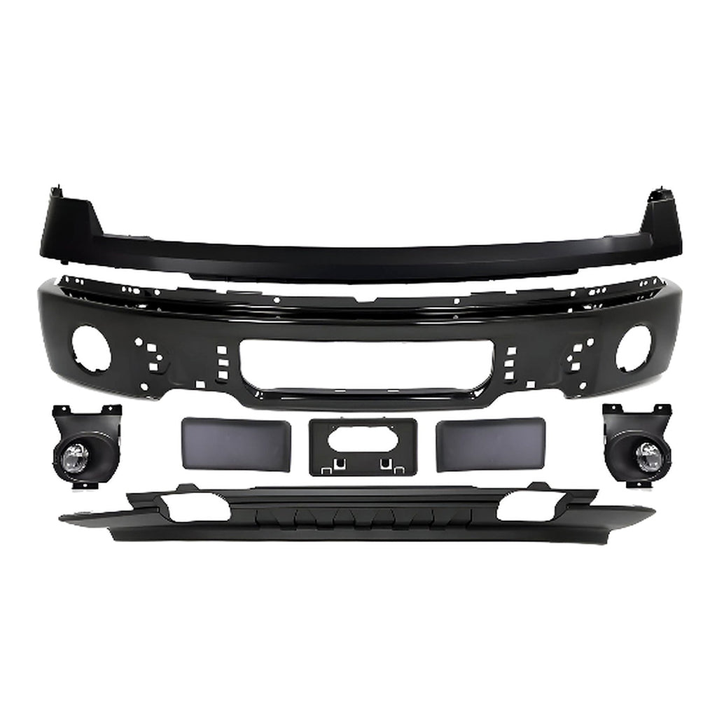 2009-2014 Ford F-150 Front Bumper Paintable Steel & Fog Lights Assembly Kit | OEM Fit