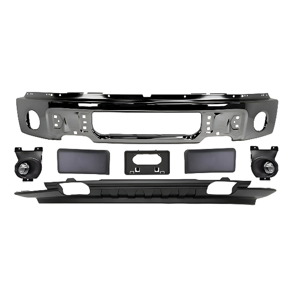Replacement 7 PCs Kit for 2009–2014 Ford F-150 Front Bumper Chrome Steel & Fog Lights Assembly Kit | OEM Fit