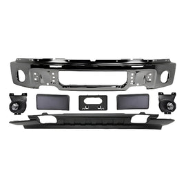 Replacement 7 PCs Kit for 2009–2014 Ford F-150 Front Bumper Chrome Steel & Fog Lights Assembly Kit | OEM Fit