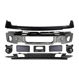 Replacement 8 PCs Kit for 2009–2014 Ford F-150, Front Bumper Chrome Steel & Fog Lights Assembly Kit | OEM Fit