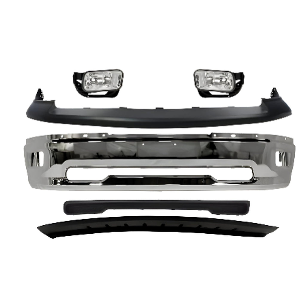 2009-2010 Dodge Ram 1500 & 2011-2012 Ram 1500 Front Bumper Chrome & Fog Lights Kit  | OEM Fit