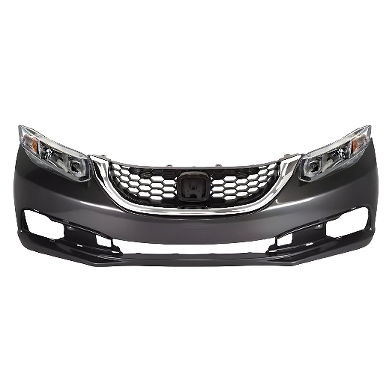 2013-2015 Honda Civic Front Bumper Cover Fascia Primed & Grille Assembly Kit  | OEM Fit