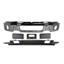 2009-2014 Ford F-150 Front Bumper Chrome Steel & Valance Textured Black Kit | OEM Fit