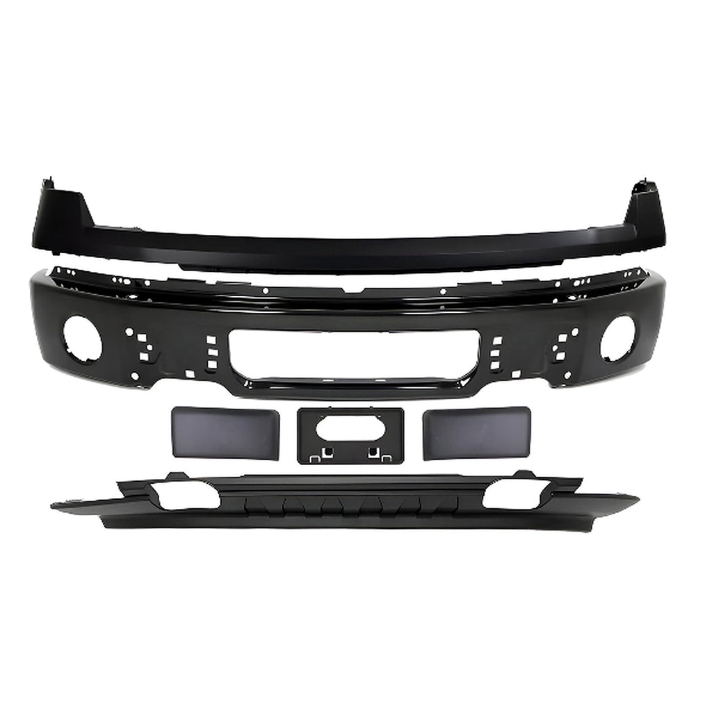 2009-2014 Ford F-150 Front Bumper Paintable Steel & Valance Textured Kit  | OEM Fit