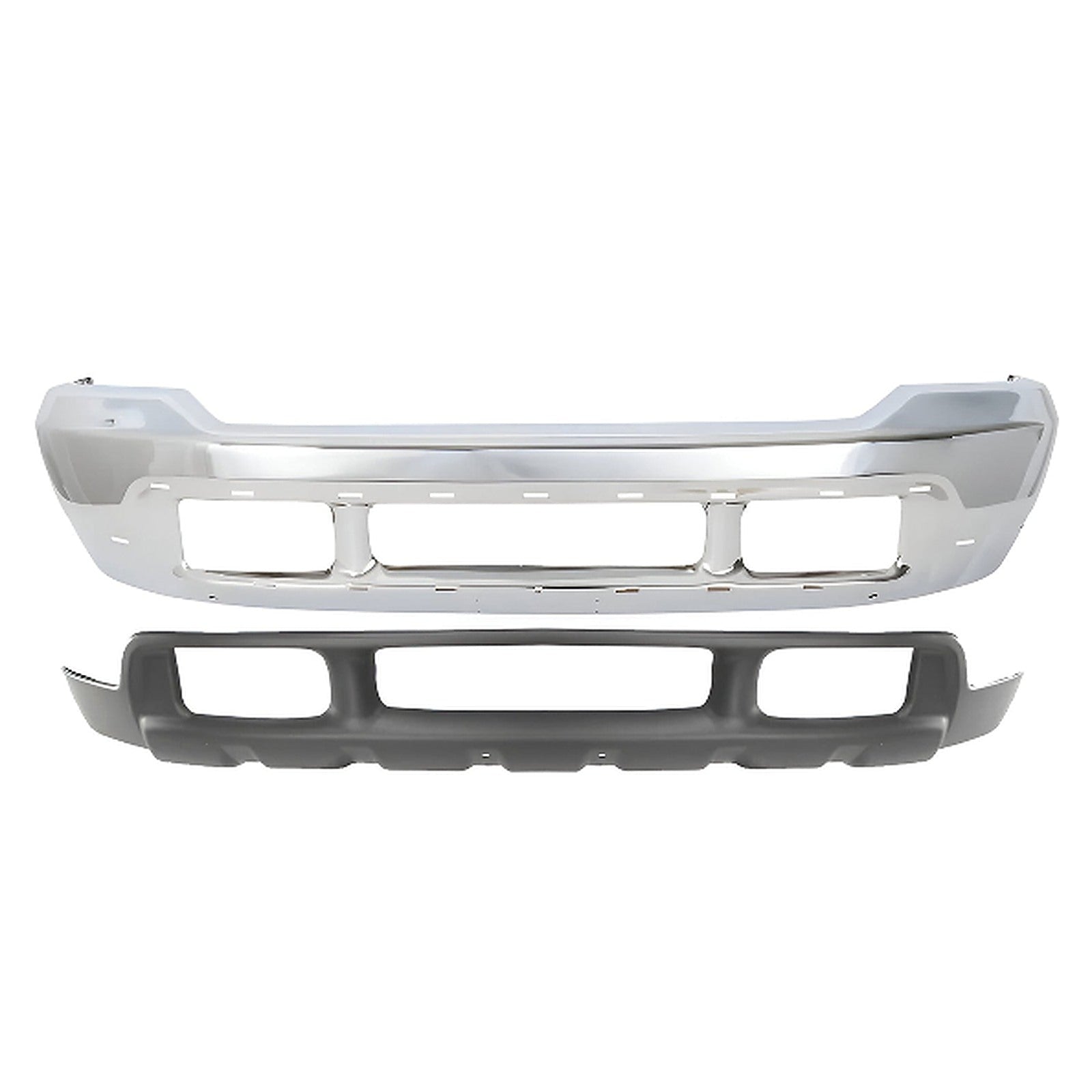 Kit Replacement 1999–2004 Ford F-250 Super Duty & F-350 Front Bumper & Valance Kit, Chrome Finish, OEM Fit