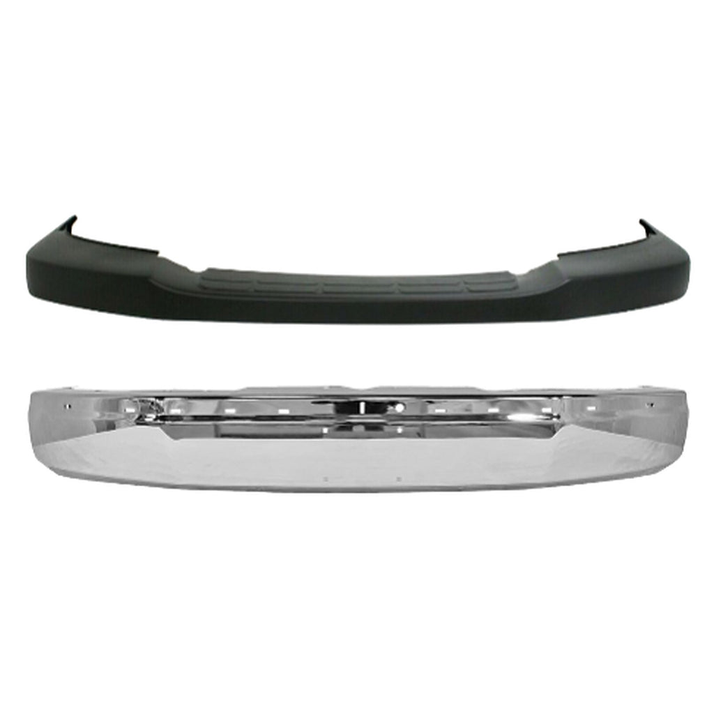 2003-2023 Chevrolet Express / GMC Savana 1500 2500 3500 4500 Front Bumper Chrome & Upper Cover | OEM Fit