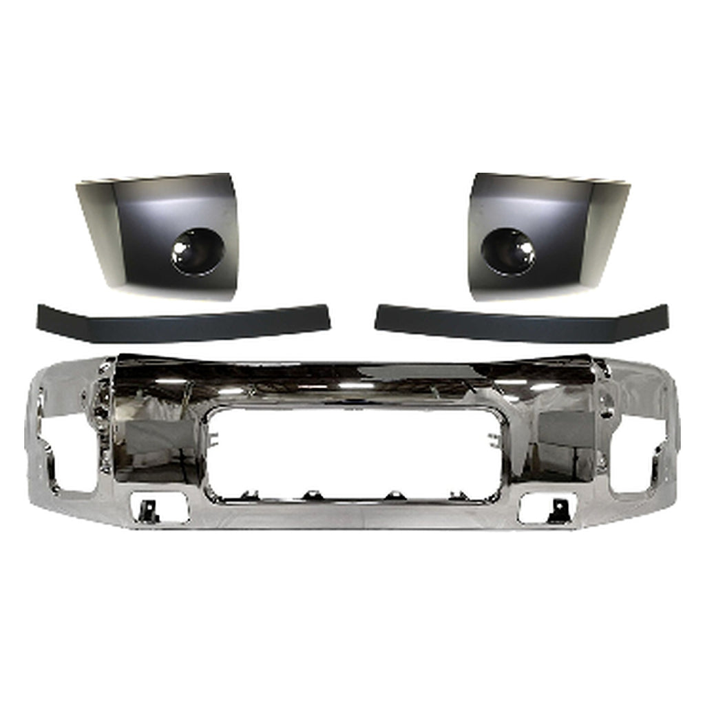 2004-2007 Nissan Titan Front Bumper Chrome & Bumper End Caps Kit  | OEM Fit