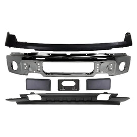 2009-2014 Ford F-150 Front Bumper Chrome Steel & Bumper Cover Primed Kit | OEM Fit