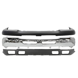 3-Pcs Kit for 2003–2007 Chevrolet Silverado 1500 – Front Bumper Face Bar Chrome & Textured Valance, OEM Fit, Includes Bumper Cover, Bumper Face Bar & Lower Valance