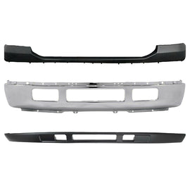Kit Replacement 2005–2007 Ford F-250/F-350 Super Duty – 3-Piece Kit Front Chrome Bumper & Valance, OEM Fit, Includes Lower Valance, Bumper Chrome & Upper Cover