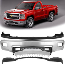 Load image into Gallery viewer, 2014-2015 Chevrolet Silverado 1500 Front Bumper Face Bar Chrome &amp; Valance Kit | OEM Fit
