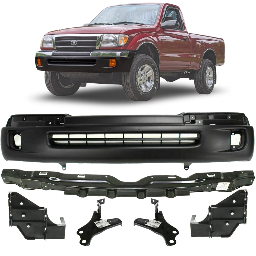 1998-2000 Toyota Tacoma 4WD Front Bumper Primed w/ Brackets & Reinforcement Bar | OEM Fit