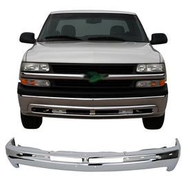 Front Bumper Chrome Steel 1999–2006 Chevrolet Silverado 1500 2500 3500 | OEM Fit