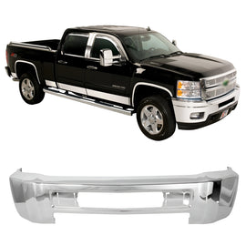 Front Bumper Chrome Steel 2015–2019 Chevrolet Silverado 2500 HD 3500 | OEM Fit
