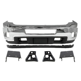 8-Pcs Kit for 2011–2014 Chevrolet Silverado 2500 & 3500 HD – Front Bumper & Brackets Chrome Finish, OEM Fit