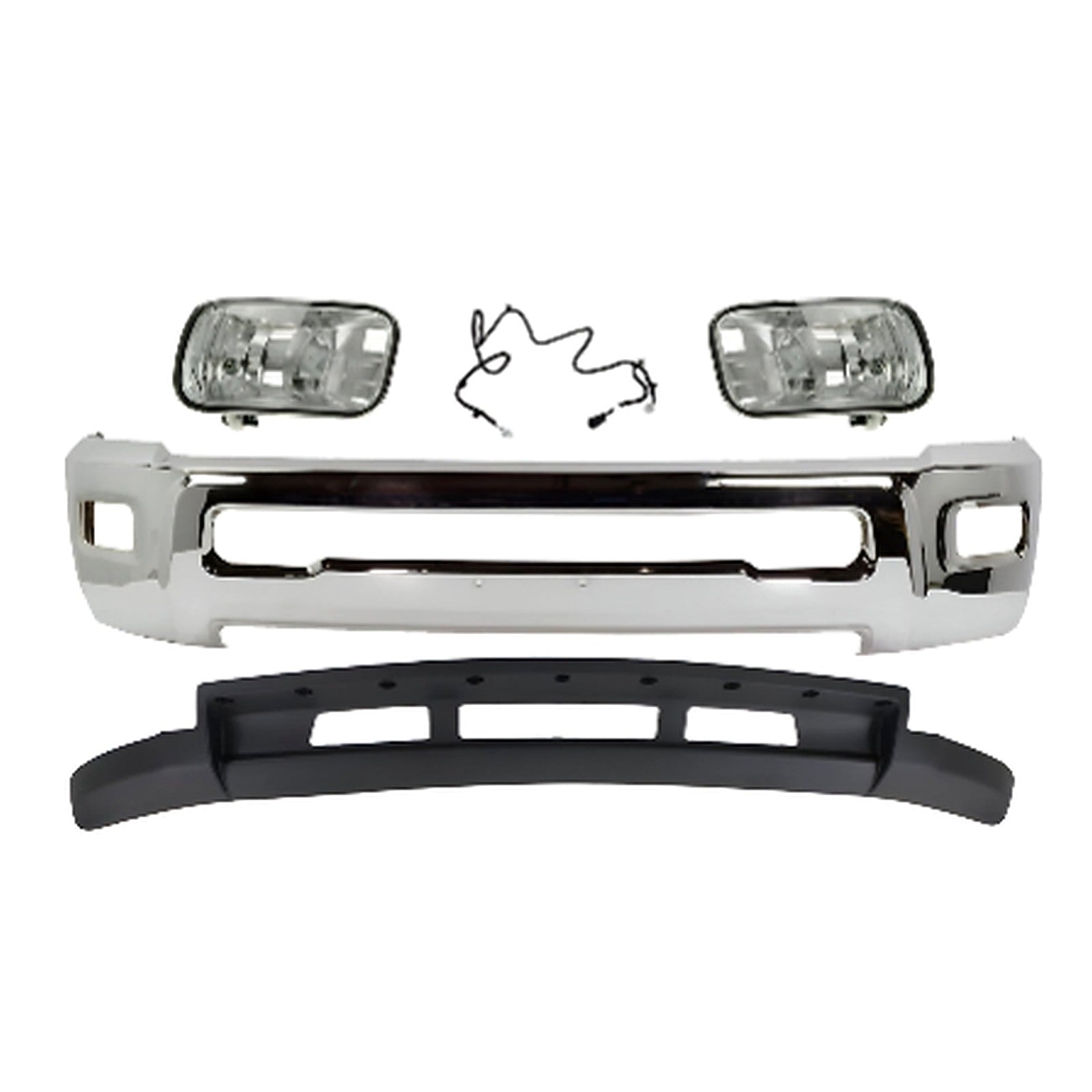 2013-2018 Ram 2500 3500 Front Bumper Chrome & Valance & Fog Lights Kit | OEM Fit