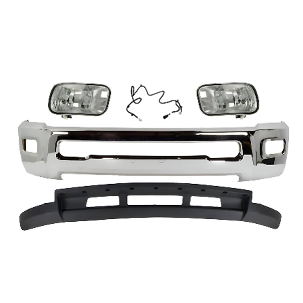 2013-2018 Ram 2500 3500 Front Bumper Chrome & Valance & Fog Lights Kit | OEM Fit
