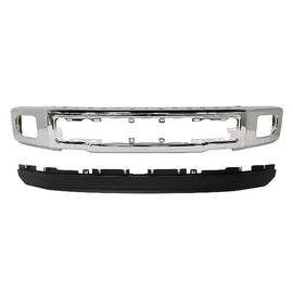 Kit Replacement 2015–2017 Ford F-150 – 2-Piece Kit Front Bumper Chrome & Lower Valance Textured, OEM Fit, Includes Bumper Face Bar & Lower Valance