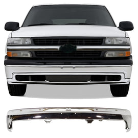 Front Bumper Chrome Steel 1999–2006 Chevrolet Silverado Suburban 1500 2500 3500 Tahoe | OEM Fit