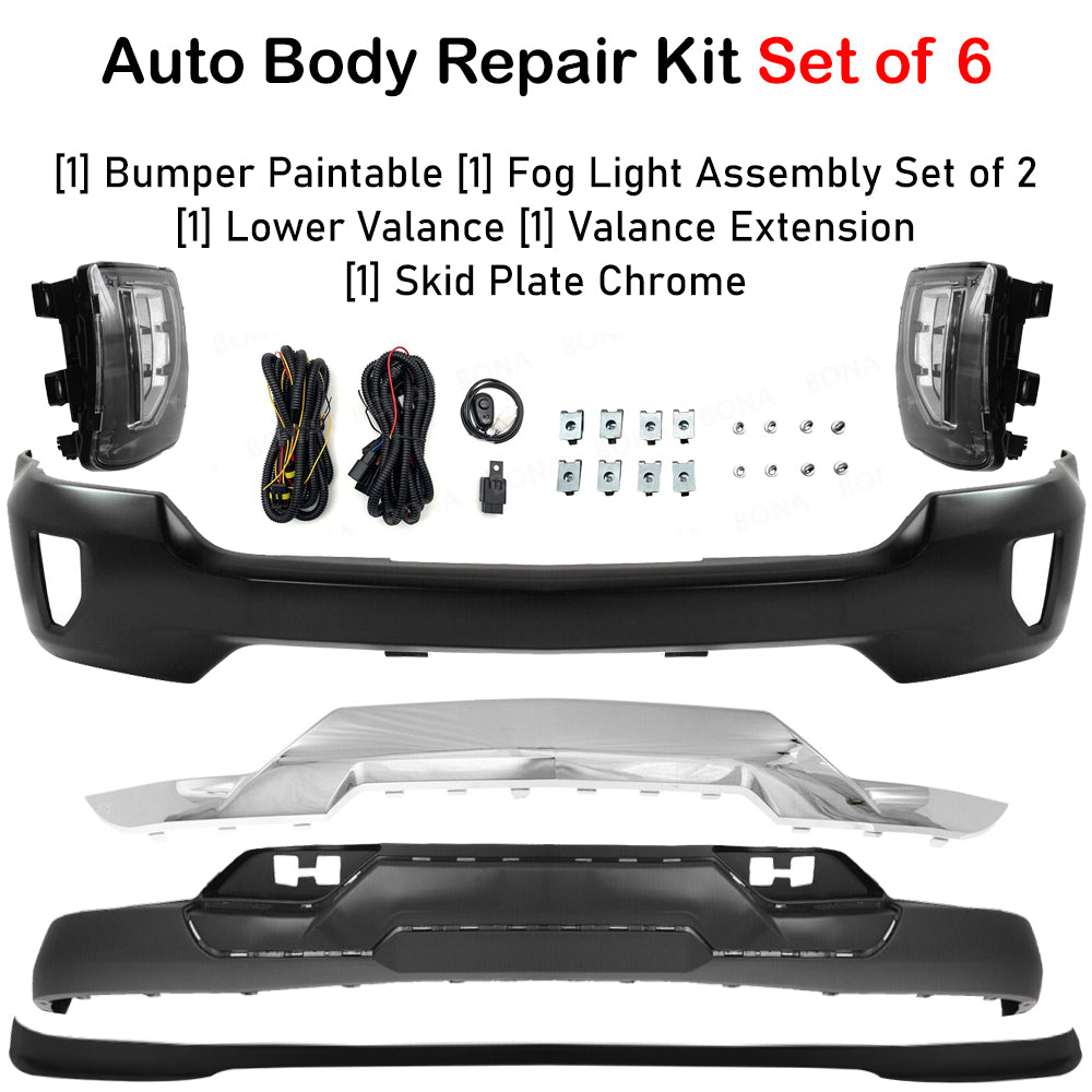 2016-2018 Chevrolet Silverado 1500 Front Bumper Chrome & Fog Lights Kit | OEM Fit