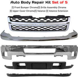 2011-2014 Chevy Silverado 2500HD 3500HD Front Chrome Bumper Kit with Grille | OEM Fit