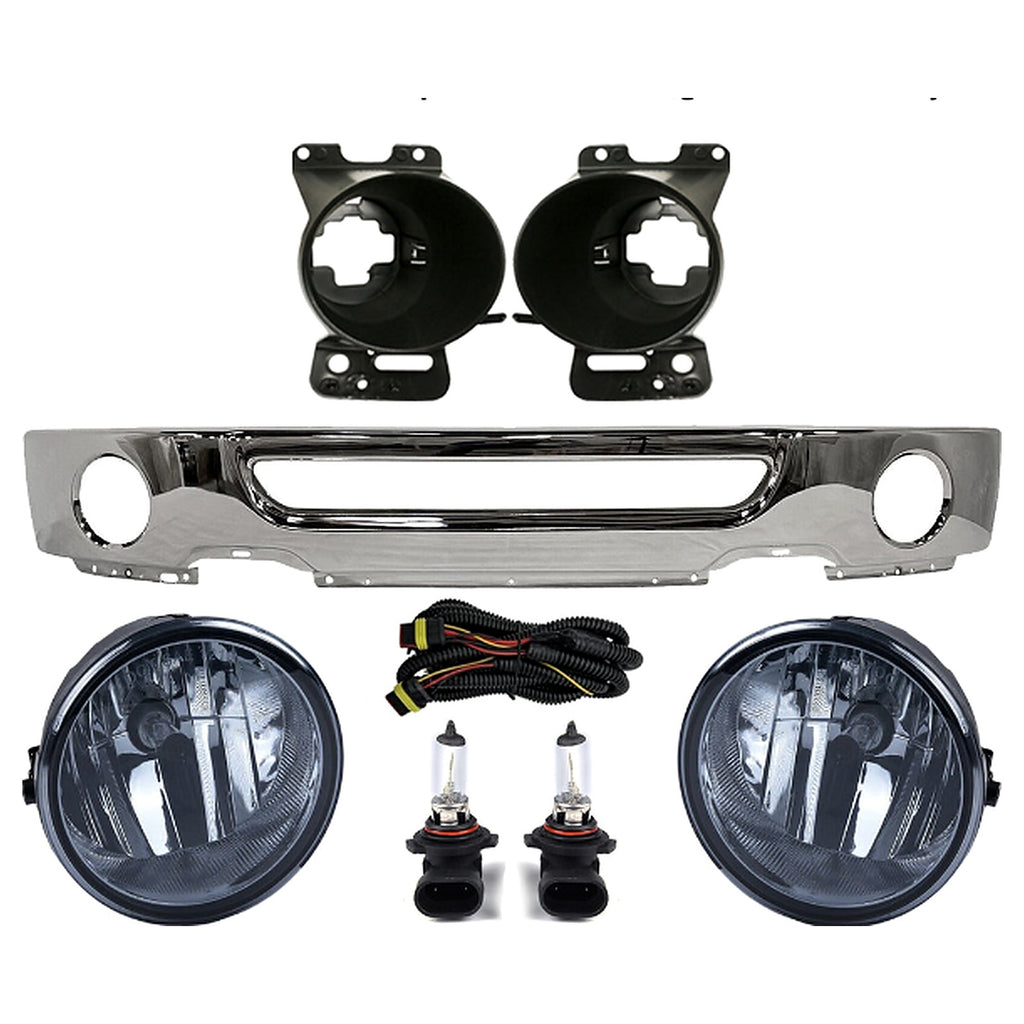 Kit Replacement 2006–2008 Ford F-150 / Lincoln Mark LT – 5-Piece Kit Front Chrome Bumper Face Bar & Headlight Assembly, OEM Fit, Includes Chrome Bumper & Headlight Assembly Kit (Set of 5)