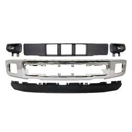 Kit Replacement 2015–2017 Ford F-150 – 5-Piece Kit Front Bumper Chrome & Fog Lights Assembly, OEM Fit, Includes Bumper Trim, Fog Lights, Bumper Face Bar & Lower Valance