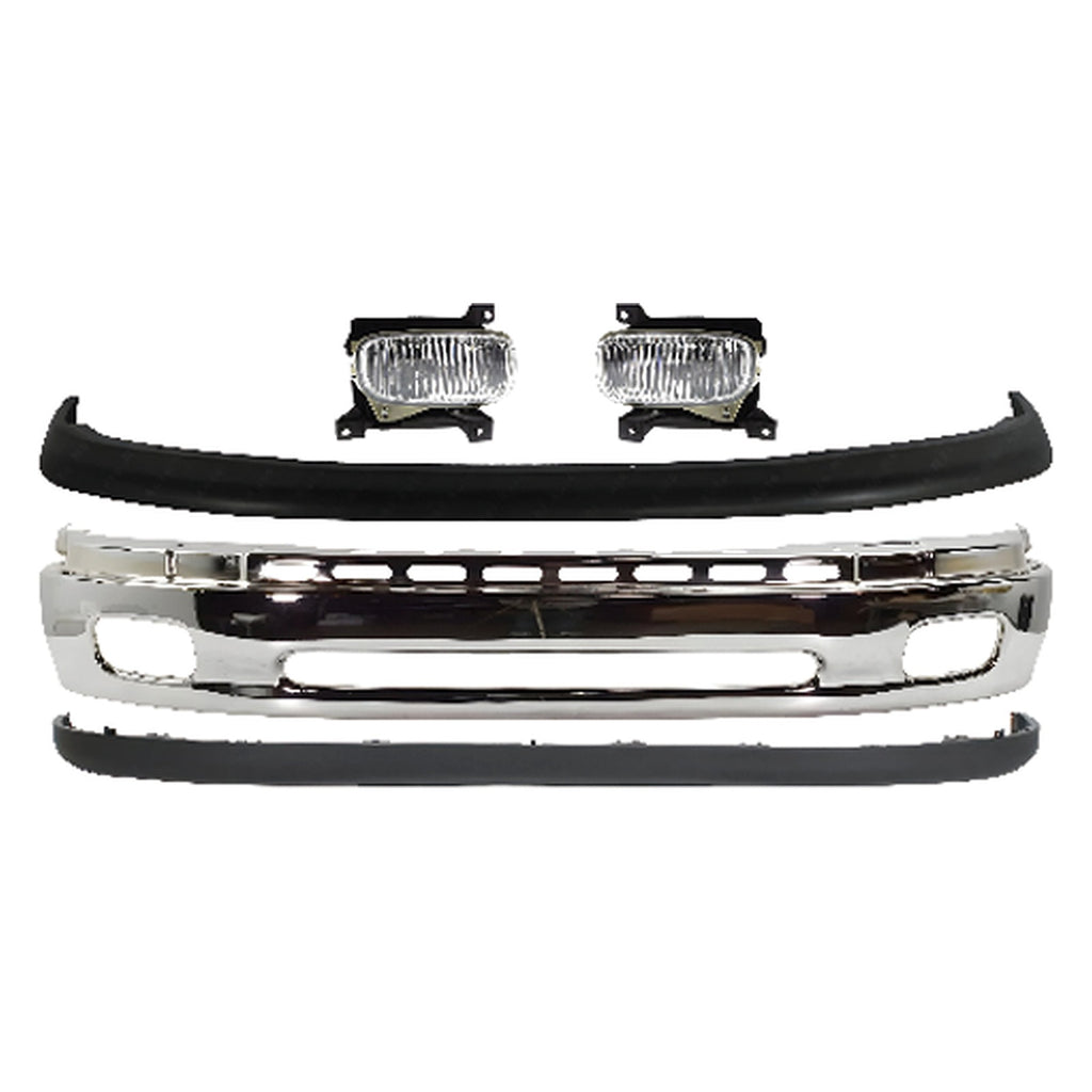 2000-2006 Toyota Tundra Front Bumper Chrome Steel & Fog Lights Assembly Kit | OEM Fit