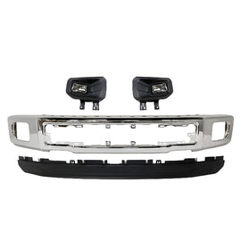 Kit Replacement 2015–2017 Ford F-150 – 4-Piece Kit Front Bumper Chrome & Fog Lights Assembly, OEM Fit, Includes Fog Lights, Bumper Face Bar & Lower Valance