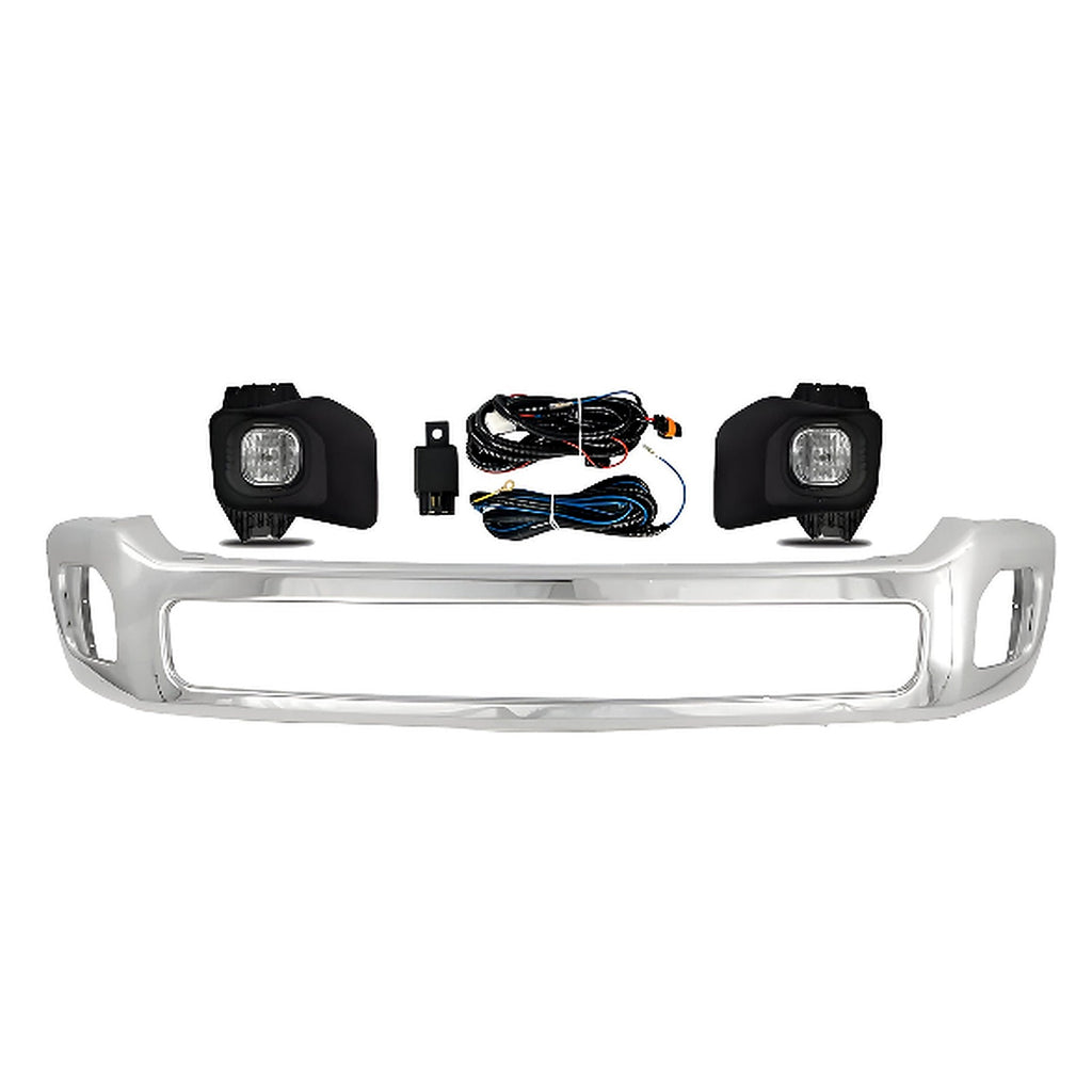2011-2016 Ford F-250 Super Duty and 350 Front Bumper Chrome & Fog Lights Kit | OEM Fit
