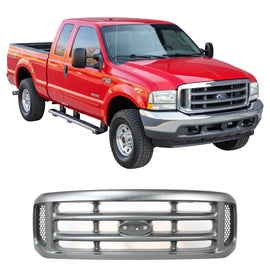 Grille For 1999-2004 Ford F-250 Super Duty Silver Plastic | OEM Fit