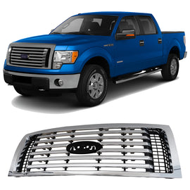 2010-2012 Ford F-150 Grille Chrome Shell w/ Black Insert Plastic | OEM Fit
