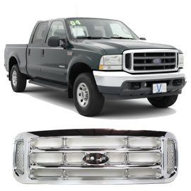 Grille For 1999-2004 Ford F-250 Super Duty Chrome Plastic | OEM Fit
