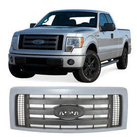 2009-2014 Ford F-150 Grille Gray Shell w/ Textured Black Insert Plastic | OEM Fit