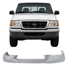 1998–2000 Ford Ranger Front Bumper Chrome Steel | OEM Fit