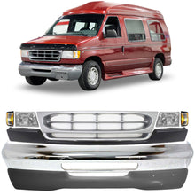 Load image into Gallery viewer, 1997-2002 Ford Econoline Wagon Front Bumper Face Bar &amp; Grille Kit | OEM Fit