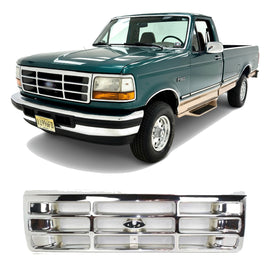 Grille Assembly For 1992-1996 Ford F-150 w/ Headlight Door | OEM Fit