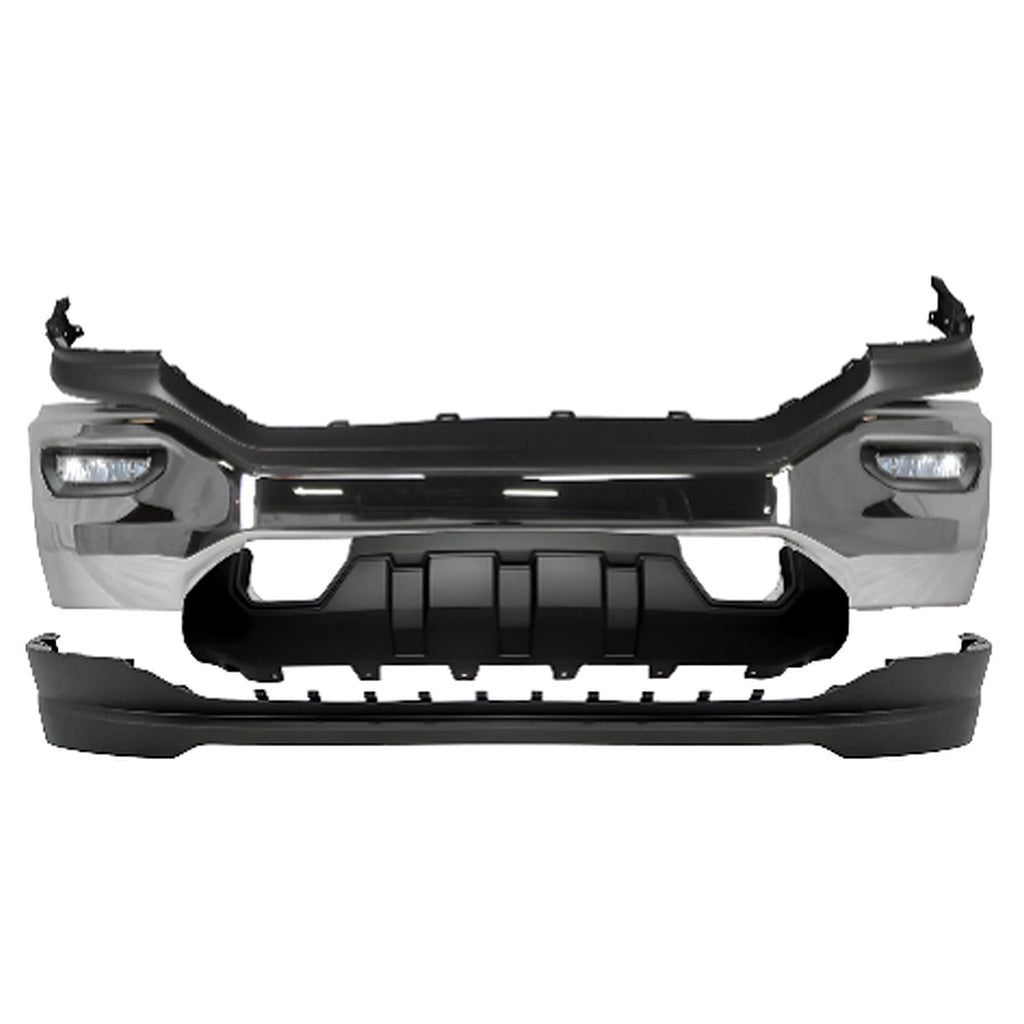2016-2018 GMC Sierra 1500 Front Bumper Chrome & Fog Lights Assembly Kit | OEM Fit