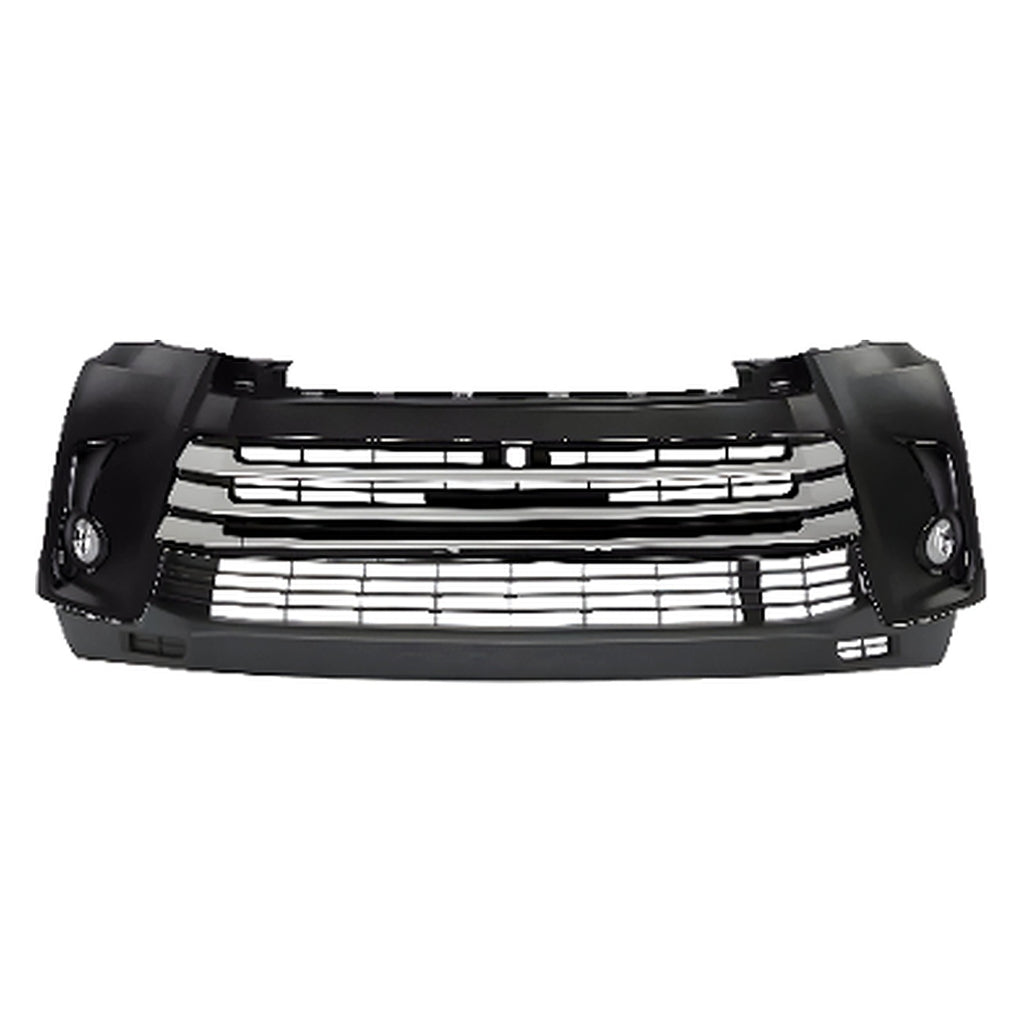 2017- 2019 Toyota Highlander Front Bumper Cover Fascia Primed & Fog Lights Assembly Kit  | OEM Fit