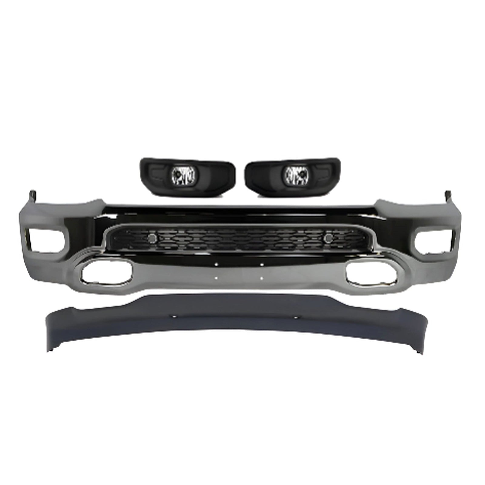 2019-2024 RAM 1500 Front Bumper Face Bar Chrome & Fog Lights Assembly Kit | OEM Fit