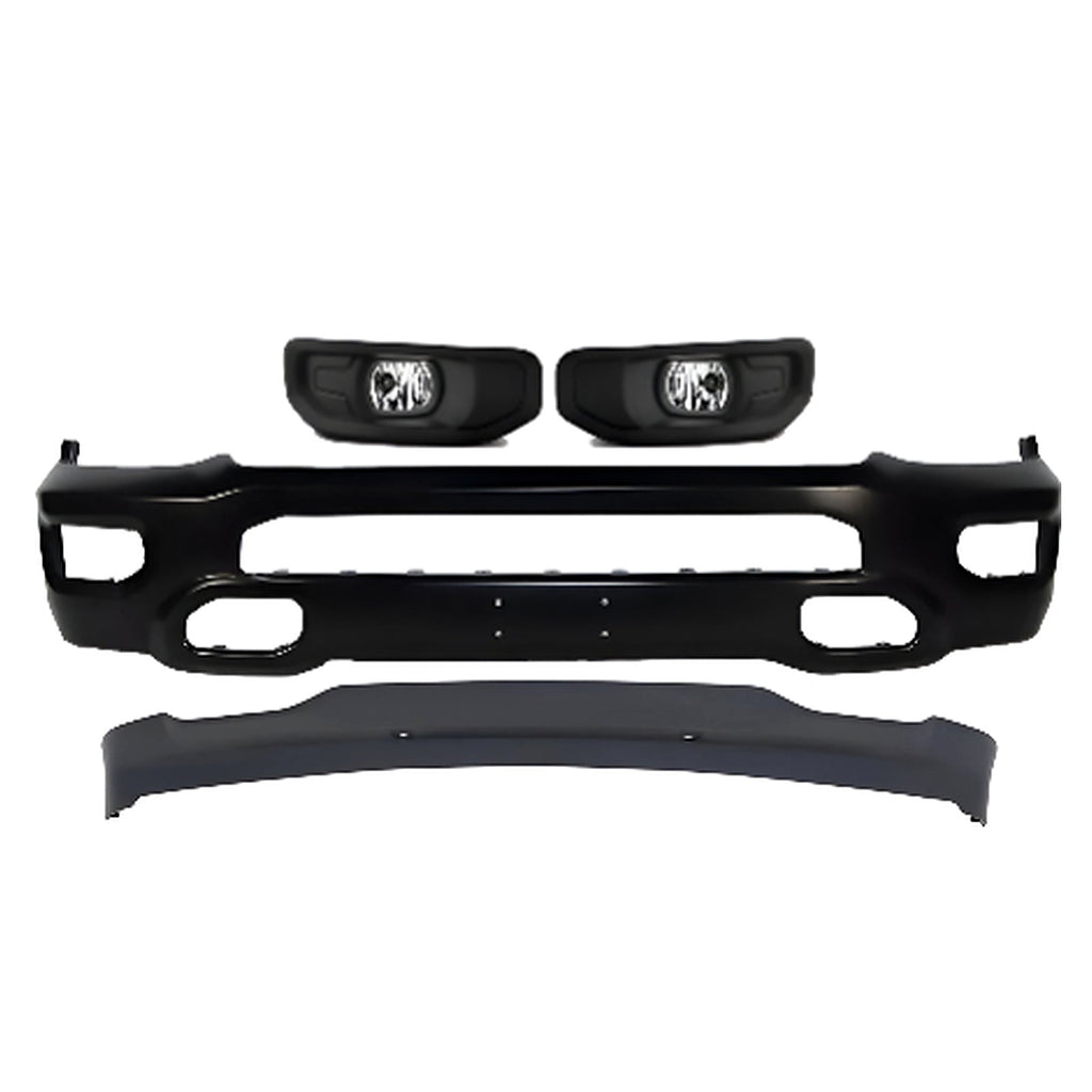 2019-2024 Ram 1500 Front Bumper Face Bar Primed & Fog Lights Assembly Kit | OEM Fit
