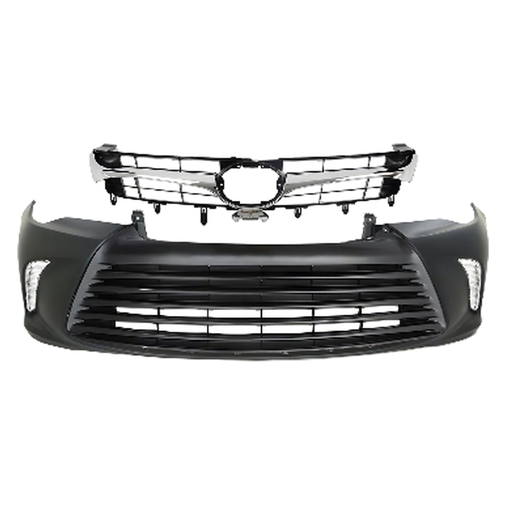 2015-2017 Toyota Camry Front Bumper Cover Primed & Grille Assembly Kit | OEM Fit