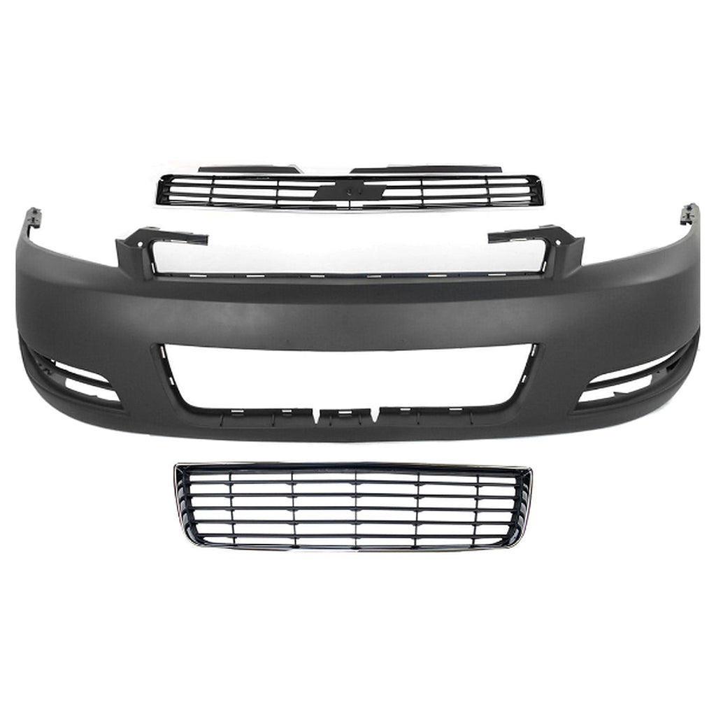 2006-2011 Chevrolet Impala Front Bumper Cover & Grille Assembly Kit | Primed | OEM Fit